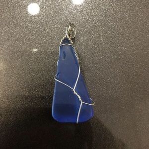 Wire Wrapped Sea Glass Pendant